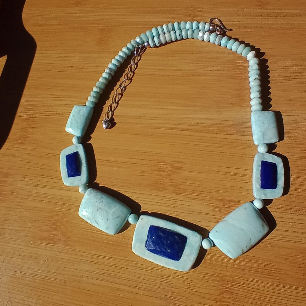 Jay King DTR Blue Aragonite and Lapis Bead 20" Sterling Silver Necklace - Picture 12 of 16